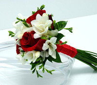 A83 - 3 Rose Bridal Bouquet with Freesia