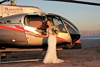Bride with Helicopter at Valley of Fire - Amanda Miles Photography