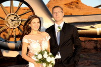 Bride and groom smiling at Valley of Fire - Amanda Miles Photography