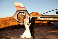 Bride and groom with helicopter pose - Amanda Miles Photography