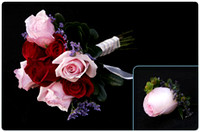 A19 - 8 Multi Colored Red/Pink Bouquet & Bout with Purple Status