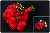 A16 - 12 Red Rose Bouquet & Bout